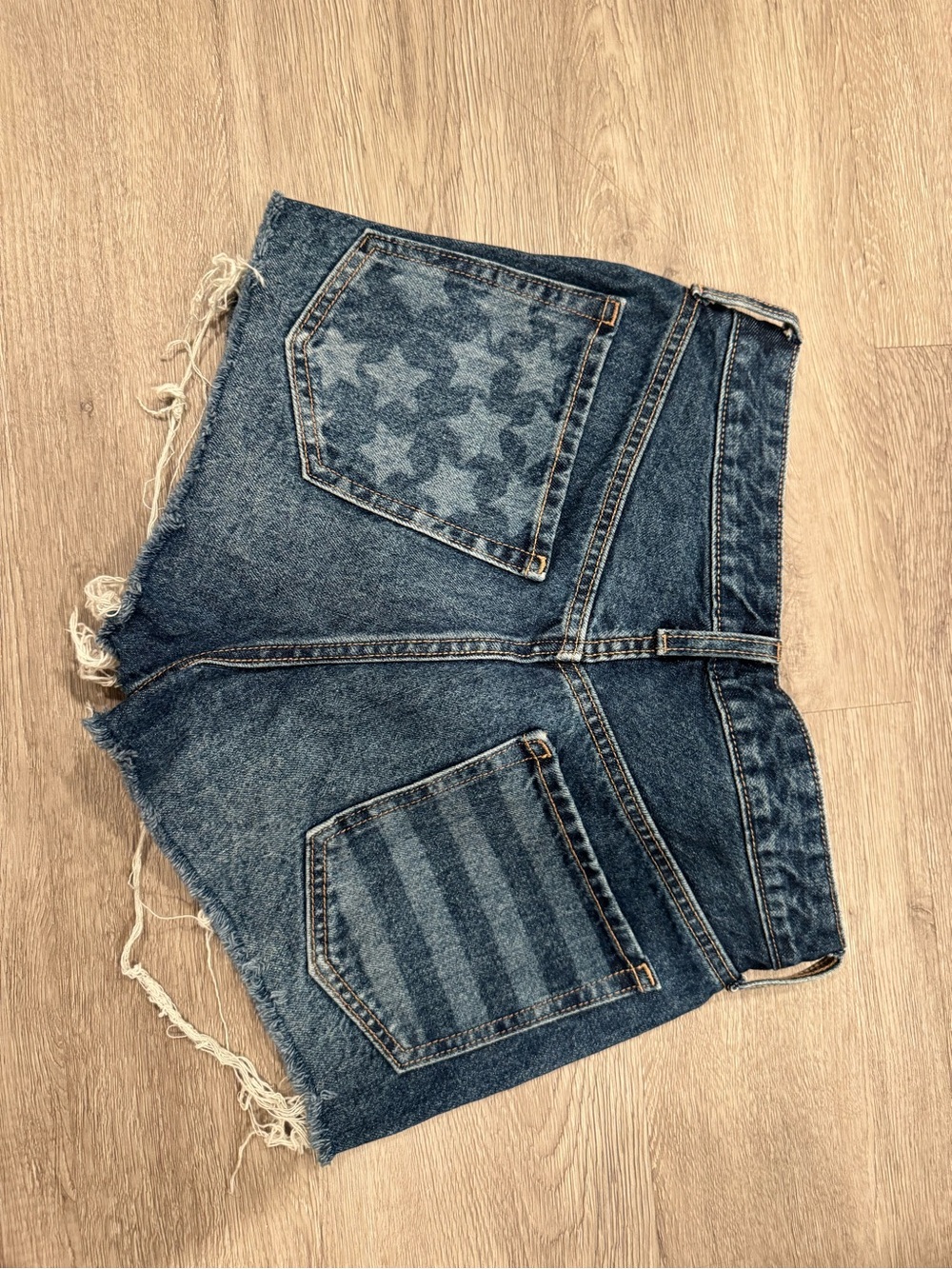 USA AMERICAN FLAG DENIM SHORTS